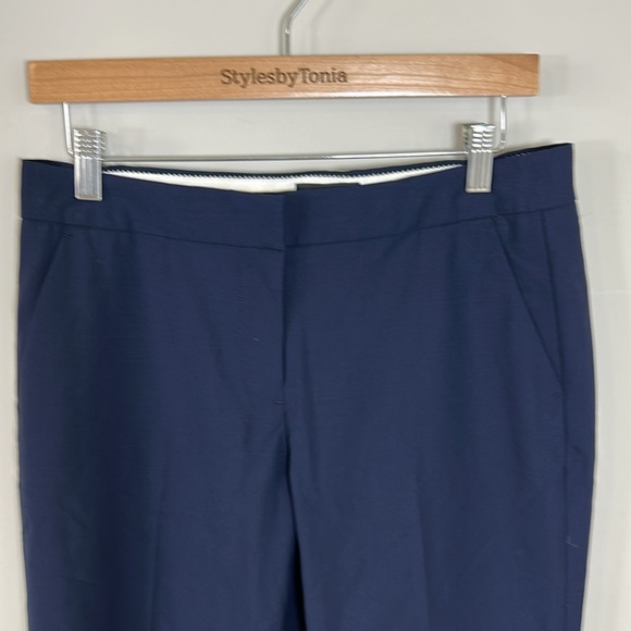 J Crew Bi Stretch Wool Navy Blue Pant Ankle Trouser Pockets Career Sz 4 NEW - Picture 4 of 14